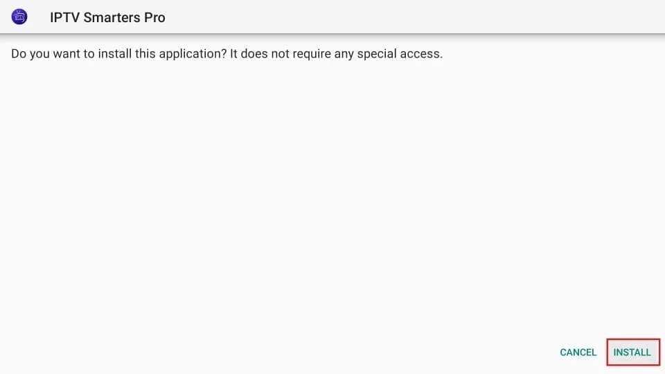 Android installation confirmation example