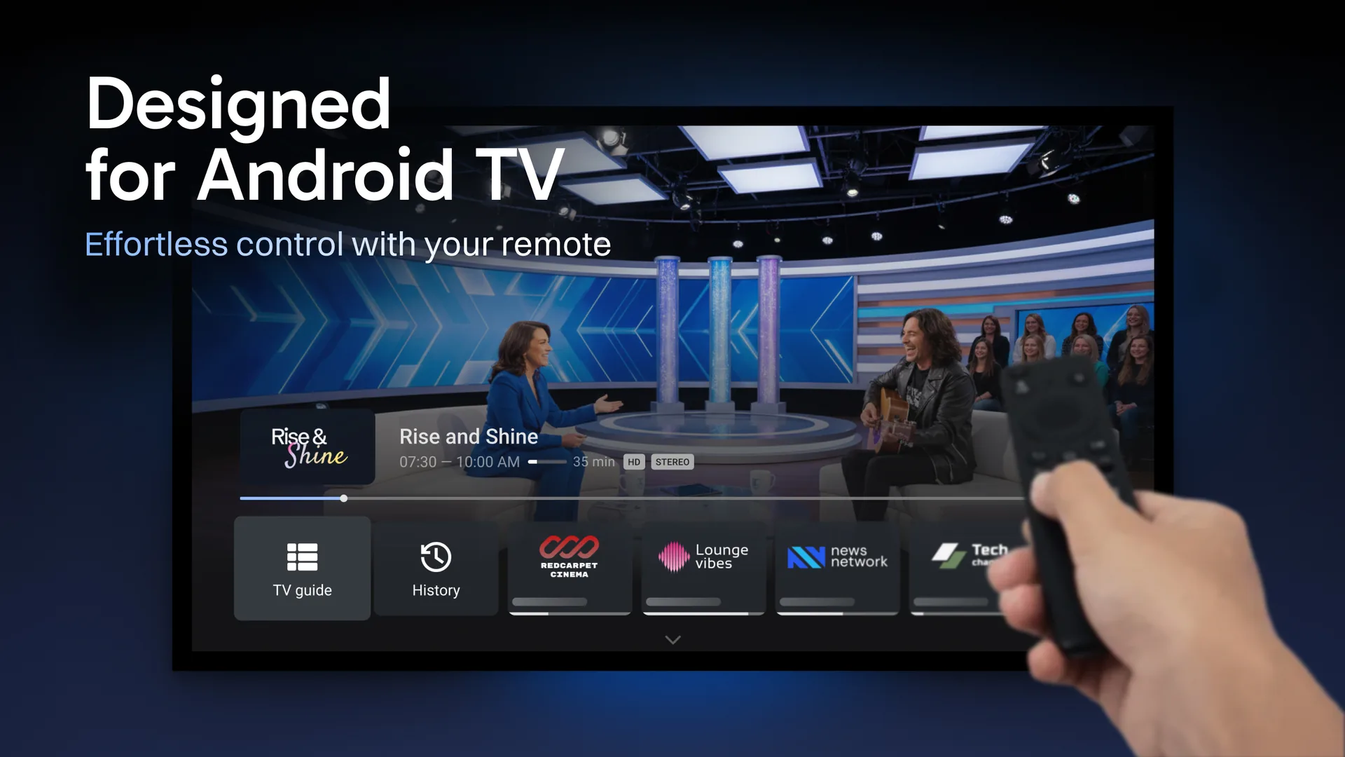 TiviMate publisher illustration showing its Android TV player